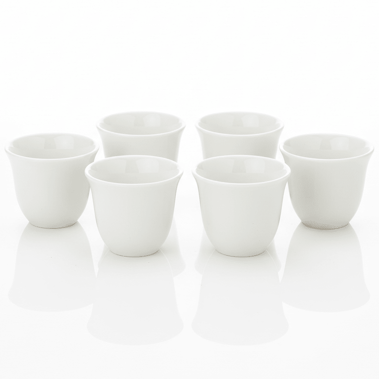 Olive 6pcs White Plain Ceramic Cawa Cup Set 80ml Minimalist Classic Small Cups for Coffee Espresso and Tea Serving - Al Kabayel Discount CentreOlive 6pcs White Plain Ceramic Cawa Cup Set 80ml Minimalist Classic Small Cups for Coffee Espresso and Tea ServingTea SetsOLIVEAl Kabayel Discount Centre