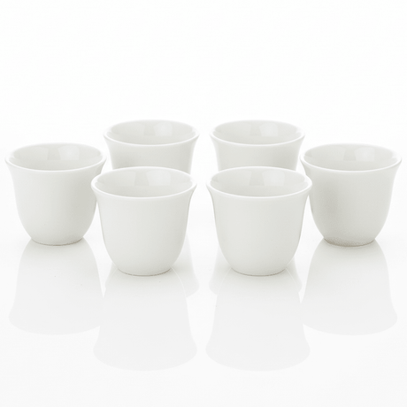 Olive 6pcs White Plain Ceramic Cawa Cup Set 80ml Minimalist Classic Small Cups for Coffee Espresso and Tea Serving - Al Kabayel Discount CentreOlive 6pcs White Plain Ceramic Cawa Cup Set 80ml Minimalist Classic Small Cups for Coffee Espresso and Tea ServingTea SetsOLIVEAl Kabayel Discount Centre
