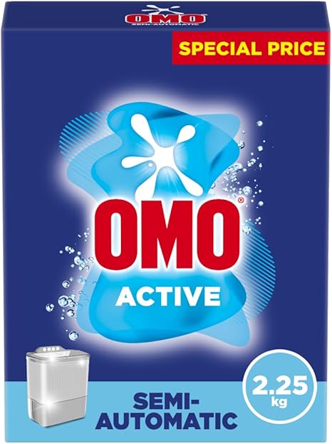 OMO Semi - Automatic Powder Laundry Detergent, Active, up to 100% stain removal in 1 wash*, 2.25 KG - Al Kabayel Discount CentreOMO Semi - Automatic Powder Laundry Detergent, Active, up to 100% stain removal in 1 wash*, 2.25 KGHousehold CleaningOMOAl Kabayel Discount Centre