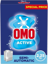 OMO Semi - Automatic Powder Laundry Detergent, Active, up to 100% stain removal in 1 wash*, 2.25 KG - Al Kabayel Discount CentreOMO Semi - Automatic Powder Laundry Detergent, Active, up to 100% stain removal in 1 wash*, 2.25 KGHousehold CleaningOMOAl Kabayel Discount Centre