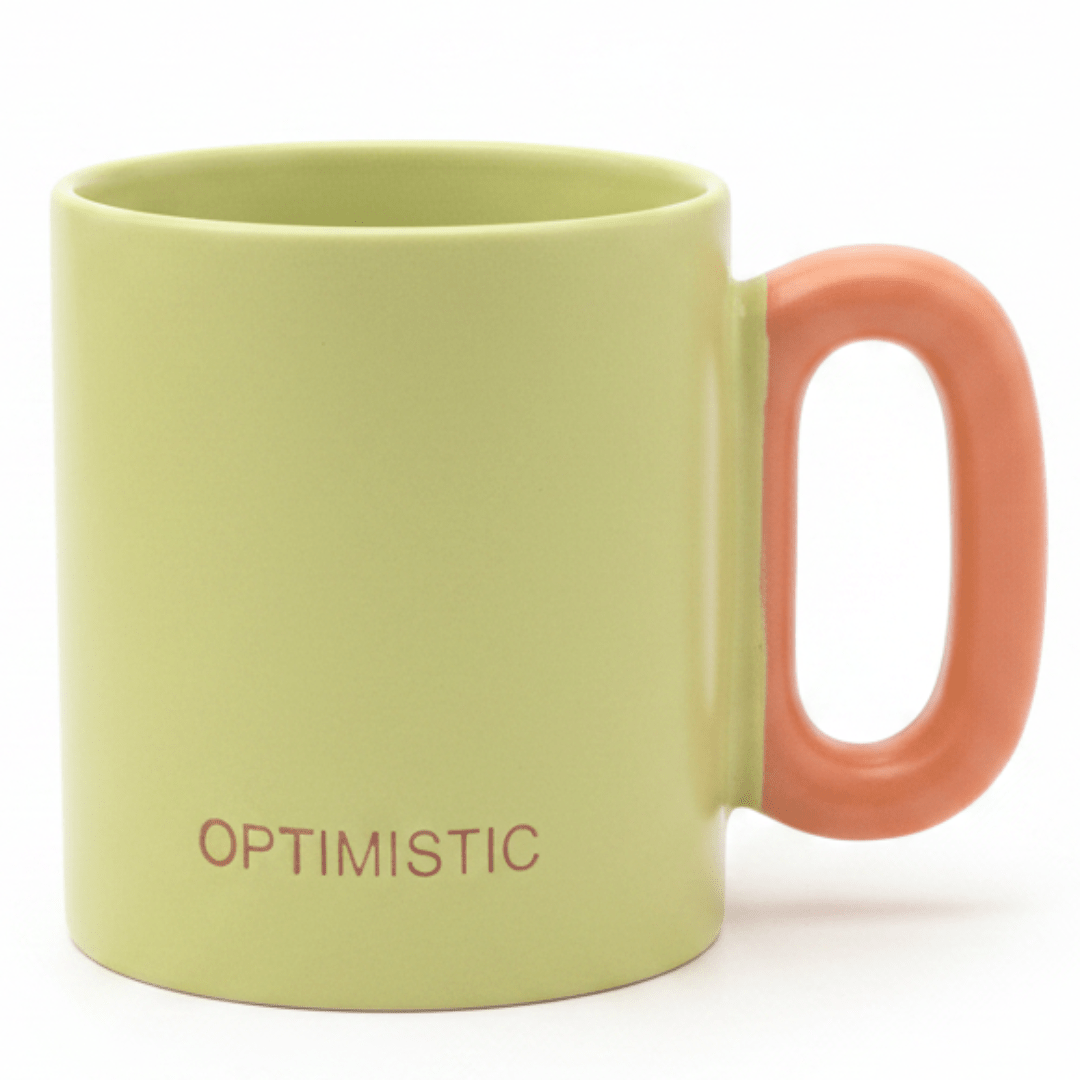 OPTIMISTIC Matte Ceramic Mug — Lime Green & Peach | 300ml - Al Kabayel Discount CentreOPTIMISTIC Matte Ceramic Mug — Lime Green & Peach | 300mlMugsAKDCAl Kabayel Discount Centre
