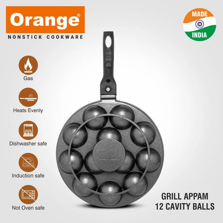 ORANGE Deluxe Appam 12 Bowl Pan - Al Kabayel Discount CentreORANGE Deluxe Appam 12 Bowl PanFrying Pans & SkilletsORANGEAl Kabayel Discount Centre