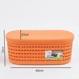 Orange Plastic Storage Box with Lid – 40×27 cm - Al Kabayel Discount CentreOrange Plastic Storage Box with Lid – 40×27 cmOrganizers & AccessoriesAKDCAl Kabayel Discount Centre