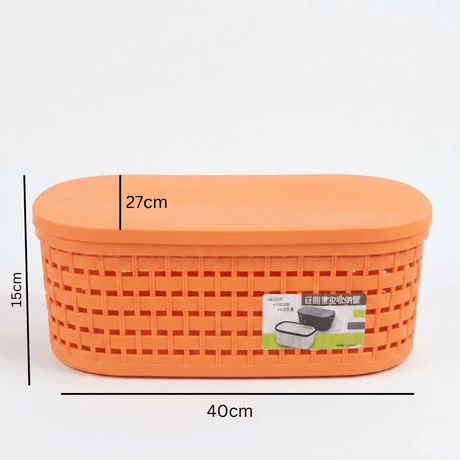 Orange Plastic Storage Box with Lid – 40×27 cm - Al Kabayel Discount CentreOrange Plastic Storage Box with Lid – 40×27 cmOrganizers & AccessoriesAKDCAl Kabayel Discount Centre