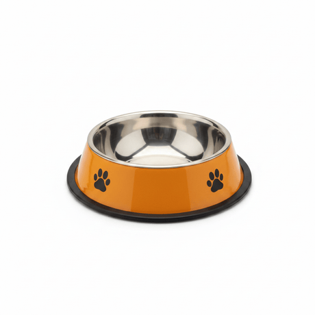 Orange & Silver Stainless Steel Pet Feeding Bowl - 18cm - Al Kabayel Discount CentreOrange & Silver Stainless Steel Pet Feeding Bowl - 18cmPet SuppliesAKDCAl Kabayel Discount Centre