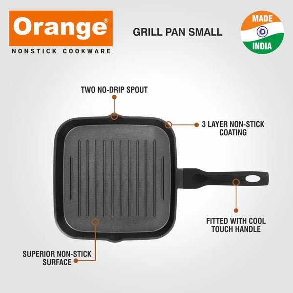 ORANGE Square Non - Stick Grill Pan 22cm - Al Kabayel Discount CentreORANGE Square Non - Stick Grill Pan 22cmFrying Pans & SkilletsORANGEAl Kabayel Discount Centre
