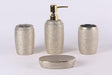 ORCHID 4pcs Ceramic Bathroom Set Shimmer(Soap Dispenser 300ml, Toothbrush Cup, Toothbrush Holder, Soap Dish), Gold - Al Kabayel Discount CentreORCHID 4pcs Ceramic Bathroom Set Shimmer(Soap Dispenser 300ml, Toothbrush Cup, Toothbrush Holder, Soap Dish), GoldHome DÃ©cor AccentsORCHIDAl Kabayel Discount Centre