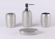 ORCHID 4pcs Ceramic Bathroom Set Shimmer(Soap Dispenser 300ml, Toothbrush Cup, Toothbrush Holder, Soap Dish), Silver - Al Kabayel Discount CentreORCHID 4pcs Ceramic Bathroom Set Shimmer(Soap Dispenser 300ml, Toothbrush Cup, Toothbrush Holder, Soap Dish), SilverHome DÃ©cor AccentsORCHIDAl Kabayel Discount Centre