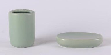 ORCHID 4pcs Ceramic Bathroom Set Soft Touch(Soap Dispenser 300ml, Toothbrush Cup, Toothbrush Holder, Soap Dish), Green - Al Kabayel Discount CentreORCHID 4pcs Ceramic Bathroom Set Soft Touch(Soap Dispenser 300ml, Toothbrush Cup, Toothbrush Holder, Soap Dish), GreenHome DÃ©cor AccentsORCHIDAl Kabayel Discount Centre