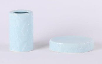 ORCHID 4pcs Ceramic Bathroom Set(Soap Dispenser 300ml, Toothbrush Cup, Toothbrush Holder, Soap Dish), Blue - Al Kabayel Discount CentreORCHID 4pcs Ceramic Bathroom Set(Soap Dispenser 300ml, Toothbrush Cup, Toothbrush Holder, Soap Dish), BlueHome DÃ©cor AccentsORCHIDAl Kabayel Discount Centre