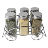 Orchid 6-Piece Glass Spice Jar Set with Chrome Cart Stand - Al Kabayel Discount CentreOrchid 6-Piece Glass Spice Jar Set with Chrome Cart StandKitchen Utensils & GadgetsORCHIDAl Kabayel Discount Centre