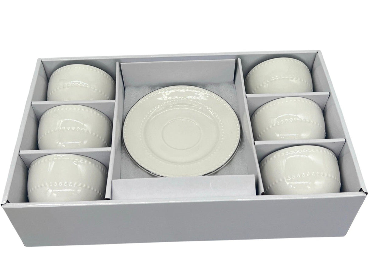 ORCHID 6pcs Cup and Saucer Set 230ml, White - Al Kabayel Discount CentreORCHID 6pcs Cup and Saucer Set 230ml, WhiteTea SetsORCHIDAl Kabayel Discount Centre