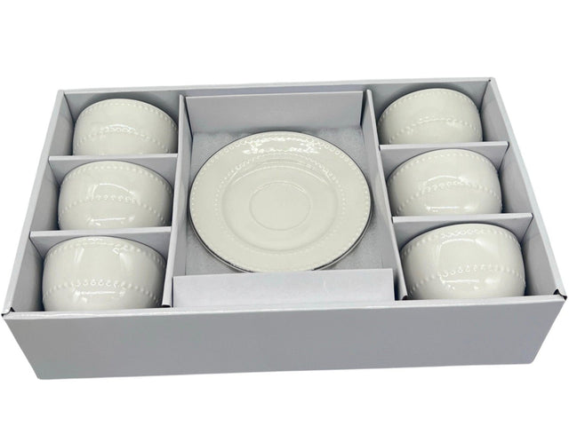 ORCHID 6pcs Cup and Saucer Set 230ml, White - Al Kabayel Discount CentreORCHID 6pcs Cup and Saucer Set 230ml, WhiteTea SetsORCHIDAl Kabayel Discount Centre
