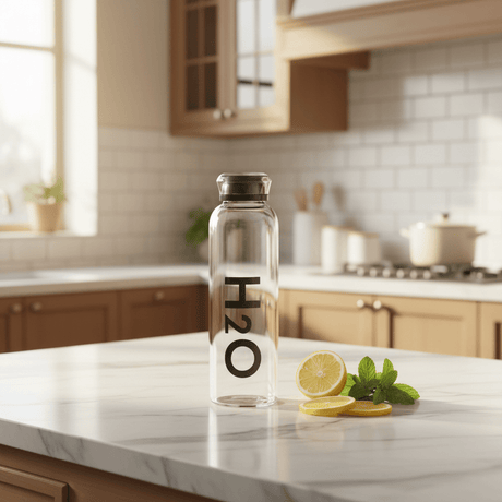 Orchid Bord Clear Glass Water Bottle 500ml – Stylish H2O Hydration Bottle with Leak-Proof Lid | Black / White | - Al Kabayel Discount CentreOrchid Bord Clear Glass Water Bottle 500ml – Stylish H2O Hydration Bottle with Leak-Proof Lid | Black / White |Water BottleORCHIDAl Kabayel Discount Centre