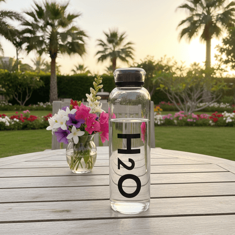 Orchid Bord Clear Glass Water Bottle 500ml – Stylish H2O Hydration Bottle with Leak-Proof Lid | Black / White | - Al Kabayel Discount CentreOrchid Bord Clear Glass Water Bottle 500ml – Stylish H2O Hydration Bottle with Leak-Proof Lid | Black / White |Water BottleORCHIDAl Kabayel Discount Centre