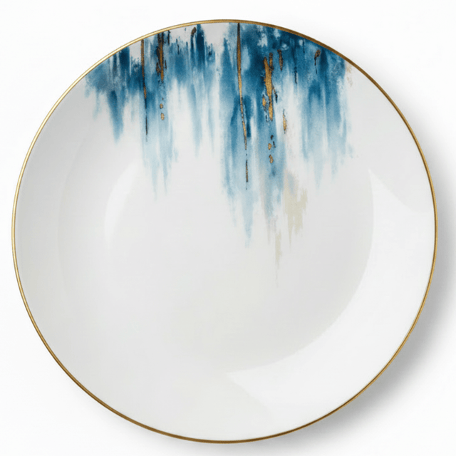 Orchid Ceramic White Round Dessert Plate with Blue & Gold Floral Rim - 8 Inch - Al Kabayel Discount CentreOrchid Ceramic White Round Dessert Plate with Blue & Gold Floral Rim - 8 InchPlatesORCHIDAl Kabayel Discount Centre