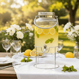 Orchid Glass Beverage Dispenser with Metal Stand – 4L - Al Kabayel Discount CentreOrchid Glass Beverage Dispenser with Metal Stand – 4LJugsORCHIDAl Kabayel Discount Centre