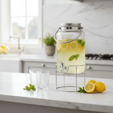 Orchid Glass Beverage Dispenser with Metal Stand – 4L - Al Kabayel Discount CentreOrchid Glass Beverage Dispenser with Metal Stand – 4LJugsORCHIDAl Kabayel Discount Centre