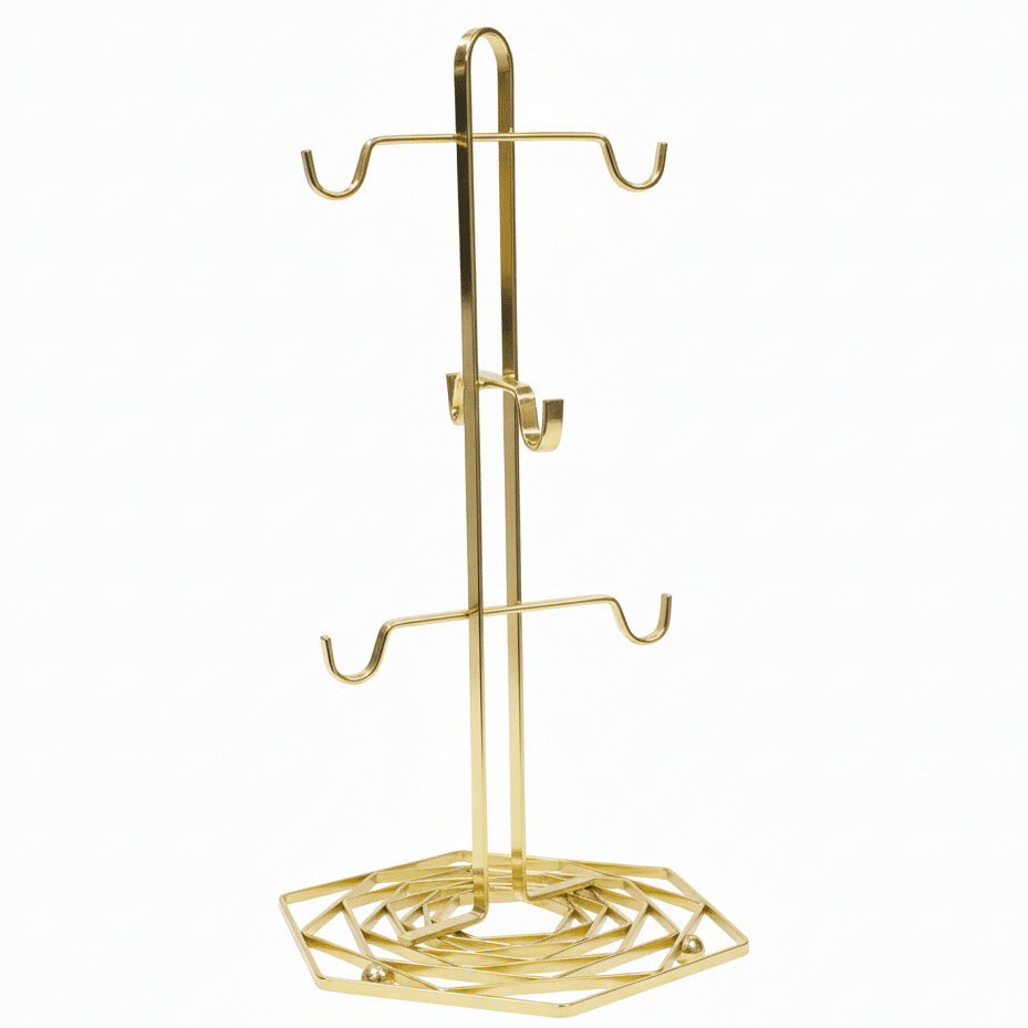 Orchid Luxury Gold Finish Metal Mug Tree Stand for Kitchen Countertop Organization and Display – 30cm - Al Kabayel Discount CentreOrchid Luxury Gold Finish Metal Mug Tree Stand for Kitchen Countertop Organization and Display – 30cmKitchen Utensils & GadgetsORCHIDAl Kabayel Discount Centre