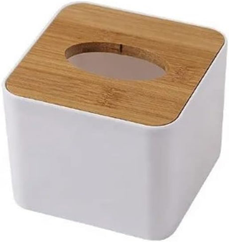 Orchid Square Plastic Tissue Box with Wooden Lid – White - Al Kabayel Discount CentreOrchid Square Plastic Tissue Box with Wooden Lid – WhiteNapkin Holders & Tissue BoxORCHIDAl Kabayel Discount Centre