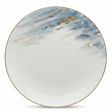 Orchid White Ceramic Round Dinner Plate with Blue & Gold Floral Rim - 10.5 Inch - Al Kabayel Discount CentreOrchid White Ceramic Round Dinner Plate with Blue & Gold Floral Rim - 10.5 InchPlatesORCHIDAl Kabayel Discount Centre