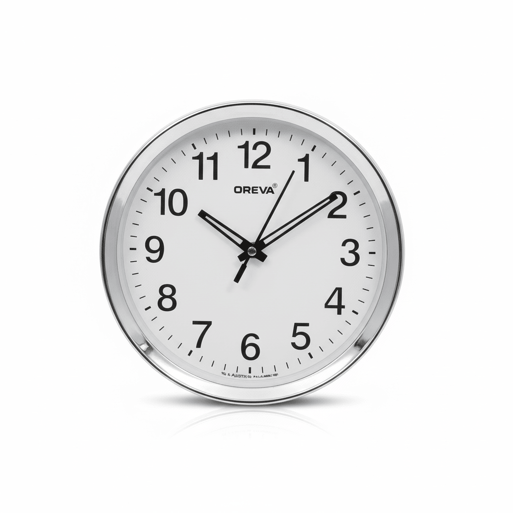 Oreva Analog Wall Clock 19cm | AQ7667 | Black Dial & Silver Chrome Bezel - Al Kabayel Discount CentreOreva Analog Wall Clock 19cm | AQ7667 | Black Dial & Silver Chrome BezelWall ClocksOREVAAl Kabayel Discount Centre