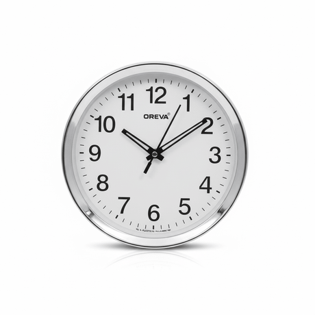 Oreva Analog Wall Clock 19cm | AQ7667 | Black Dial & Silver Chrome Bezel - Al Kabayel Discount CentreOreva Analog Wall Clock 19cm | AQ7667 | Black Dial & Silver Chrome BezelWall ClocksOREVAAl Kabayel Discount Centre