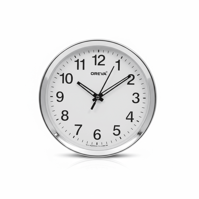Oreva Analog Wall Clock 19cm | AQ7667 | Black Dial & Silver Chrome Bezel - Al Kabayel Discount CentreOreva Analog Wall Clock 19cm | AQ7667 | Black Dial & Silver Chrome BezelWall ClocksOREVAAl Kabayel Discount Centre