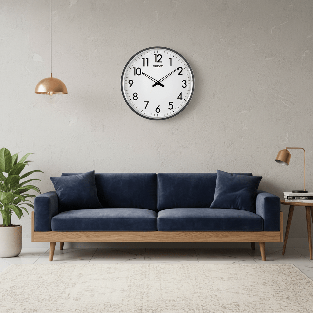 Oreva Analog Wall Clock 53cm | AQ5867SS | Large Black/White Dial & Polished Silver Bezel - Al Kabayel Discount CentreOreva Analog Wall Clock 53cm | AQ5867SS | Large Black/White Dial & Polished Silver BezelWall ClocksOREVAAl Kabayel Discount Centre