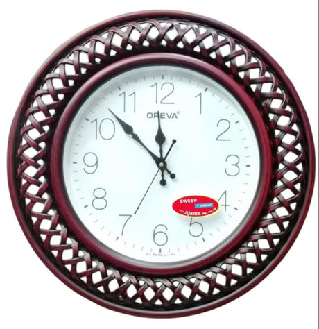OREVA Classic Design Round Analog Wall Clock 37cm, Red Wood, AQ - 5977SS - Al Kabayel Discount CentreOREVA Classic Design Round Analog Wall Clock 37cm, Red Wood, AQ - 5977SSWall ClocksOREVAAl Kabayel Discount Centre