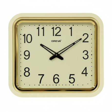 Oreva Classic Square Wall Clock – 40×44cm | Cream & Gold | Silent Quartz - Al Kabayel Discount CentreOreva Classic Square Wall Clock – 40×44cm | Cream & Gold | Silent QuartzWall ClocksOREVAAl Kabayel Discount Centre