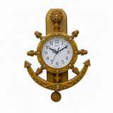 Oreva Decorative Nautical Wall Clock 40×28cm | AQ2327 | Anchor & Ship Wheel Design | Yellow Wood Finish - Al Kabayel Discount CentreOreva Decorative Nautical Wall Clock 40×28cm | AQ2327 | Anchor & Ship Wheel Design | Yellow Wood FinishWall ClocksOREVAAl Kabayel Discount Centre