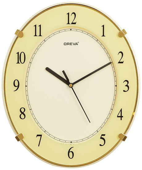 OREVA Oval Shape Analog Wall Clock 34cm*28cm, Ivory, AQ - 1187 - Al Kabayel Discount CentreOREVA Oval Shape Analog Wall Clock 34cm*28cm, Ivory, AQ - 1187Wall ClocksOREVAAl Kabayel Discount Centre