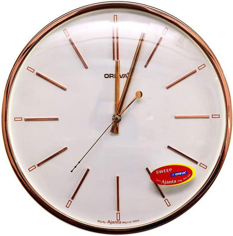 OREVA Round Analog Wall Clock 30cm, Copper/White, AQ - 1497SS - Al Kabayel Discount CentreOREVA Round Analog Wall Clock 30cm, Copper/White, AQ - 1497SSWall ClocksOREVAAl Kabayel Discount Centre