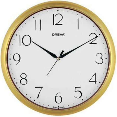 OREVA Round Wall Analog Clock 17.5cm, Golden, AQ - 1937 - Al Kabayel Discount CentreOREVA Round Wall Analog Clock 17.5cm, Golden, AQ - 1937Wall ClocksOREVAAl Kabayel Discount Centre