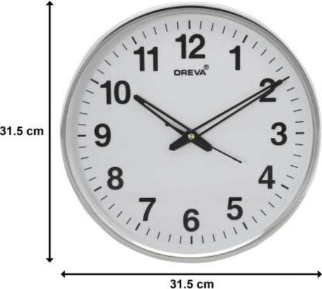 OREVA Round Wall Clock 31.5cm, White, AQ - 1687SS - Al Kabayel Discount CentreOREVA Round Wall Clock 31.5cm, White, AQ - 1687SSWall ClocksOREVAAl Kabayel Discount Centre