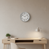 OREVA Silent Quartz Wall Clock 30cm | AQ1457 | Silver Frame | Modern Home Décor - Al Kabayel Discount CentreOREVA Silent Quartz Wall Clock 30cm | AQ1457 | Silver Frame | Modern Home DécorWall ClocksOREVAAl Kabayel Discount Centre