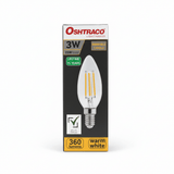 Oshtraco E14 LED Candle Bulb Dimmable Filament 3W, Warm White - Al Kabayel Discount CentreOshtraco E14 LED Candle Bulb Dimmable Filament 3W, Warm WhiteLight BulbsOSHTRACOAl Kabayel Discount Centre