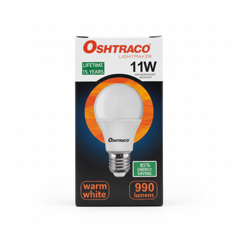 Oshtraco E27 LED Bulb 11W, Warm White - Al Kabayel Discount CentreOshtraco E27 LED Bulb 11W, Warm WhiteLight BulbsOSHTRACOAl Kabayel Discount Centre
