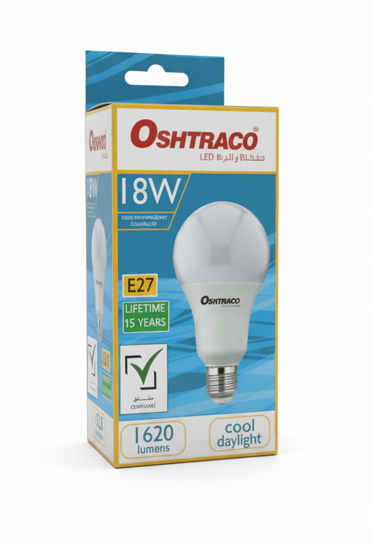 Oshtraco E27 LED Bulb 18W, Cool Day Light - Al Kabayel Discount CentreOshtraco E27 LED Bulb 18W, Cool Day LightLight BulbsOSHTRACOAl Kabayel Discount Centre