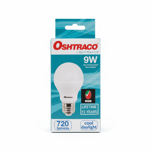 Oshtraco E27 LED Bulb 9W, Cool Day Light - Al Kabayel Discount CentreOshtraco E27 LED Bulb 9W, Cool Day LightLight BulbsOSHTRACOAl Kabayel Discount Centre