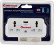 Oshtraco UK Type 2 Way Electricity Socket Plug Splitter with 2 x 2.1 USB Ports for USB Charging - White - Al Kabayel Discount CentreOshtraco UK Type 2 Way Electricity Socket Plug Splitter with 2 x 2.1 USB Ports for USB Charging - WhiteCords & AdaptersOSHTRACOAl Kabayel Discount Centre