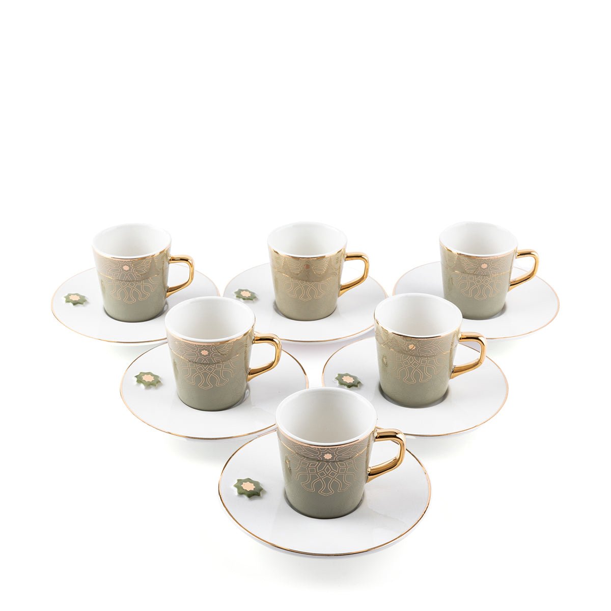 OTANTIC Asala 12pcs Coffee Set(6pcs Cup 100m, 6pcs Saucer), Olive+Gold - Al Kabayel Discount CentreOTANTIC Asala 12pcs Coffee Set(6pcs Cup 100m, 6pcs Saucer), Olive+GoldTea SetsOTANTICAl Kabayel Discount Centre