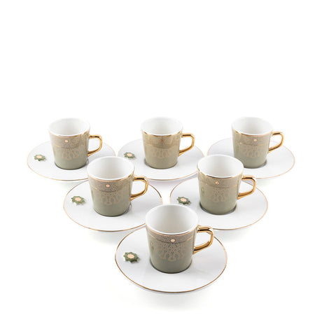 OTANTIC Asala 12pcs Coffee Set(6pcs Cup 100m, 6pcs Saucer), Olive+Gold - Al Kabayel Discount CentreOTANTIC Asala 12pcs Coffee Set(6pcs Cup 100m, 6pcs Saucer), Olive+GoldTea SetsOTANTICAl Kabayel Discount Centre