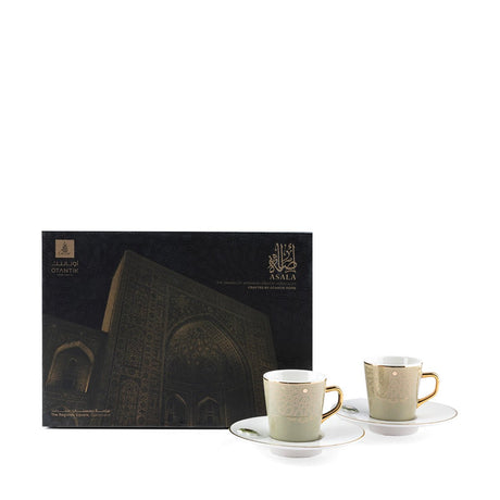 OTANTIC Asala 12pcs Coffee Set(6pcs Cup 100m, 6pcs Saucer), Olive+Gold - Al Kabayel Discount CentreOTANTIC Asala 12pcs Coffee Set(6pcs Cup 100m, 6pcs Saucer), Olive+GoldTea SetsOTANTICAl Kabayel Discount Centre