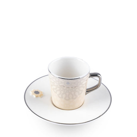 OTANTIC Asala 12pcs Coffee Set(6pcs Cup 100ml, 6pcs Saucer), Creamy+Silver - Al Kabayel Discount CentreOTANTIC Asala 12pcs Coffee Set(6pcs Cup 100ml, 6pcs Saucer), Creamy+SilverTea SetsOTANTICAl Kabayel Discount Centre