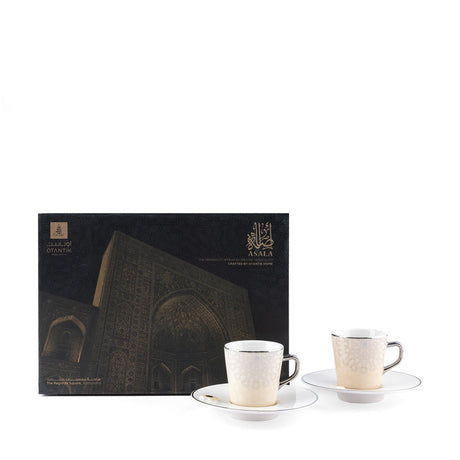 OTANTIC Asala 12pcs Coffee Set(6pcs Cup 100ml, 6pcs Saucer), Creamy+Silver - Al Kabayel Discount CentreOTANTIC Asala 12pcs Coffee Set(6pcs Cup 100ml, 6pcs Saucer), Creamy+SilverTea SetsOTANTICAl Kabayel Discount Centre