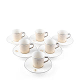 OTANTIC Asala 12pcs Coffee Set(6pcs Cup 100ml, 6pcs Saucer), Creamy+Silver - Al Kabayel Discount CentreOTANTIC Asala 12pcs Coffee Set(6pcs Cup 100ml, 6pcs Saucer), Creamy+SilverTea SetsOTANTICAl Kabayel Discount Centre