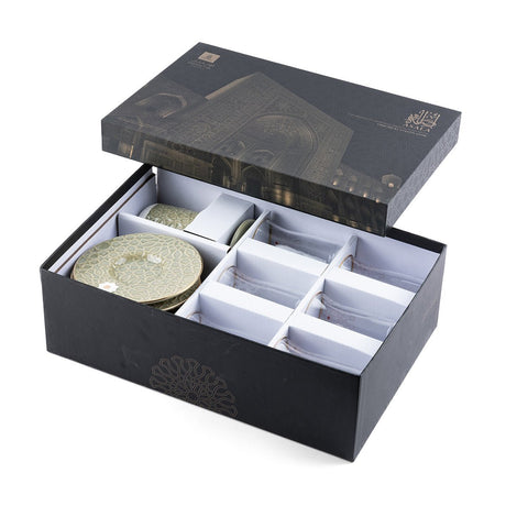 OTANTIC Asala 13pcs Coffee Set(6pcs Cup 150ml,1pc Sugar Pot and Lid, 6pcs Saucer), Beige+Gold - Al Kabayel Discount CentreOTANTIC Asala 13pcs Coffee Set(6pcs Cup 150ml,1pc Sugar Pot and Lid, 6pcs Saucer), Beige+GoldTea SetsOTANTICAl Kabayel Discount Centre