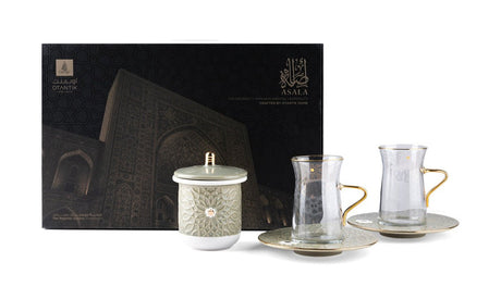 OTANTIC Asala 13pcs Coffee Set(6pcs Cup 150ml,1pc Sugar Pot and Lid, 6pcs Saucer), Beige+Gold - Al Kabayel Discount CentreOTANTIC Asala 13pcs Coffee Set(6pcs Cup 150ml,1pc Sugar Pot and Lid, 6pcs Saucer), Beige+GoldTea SetsOTANTICAl Kabayel Discount Centre
